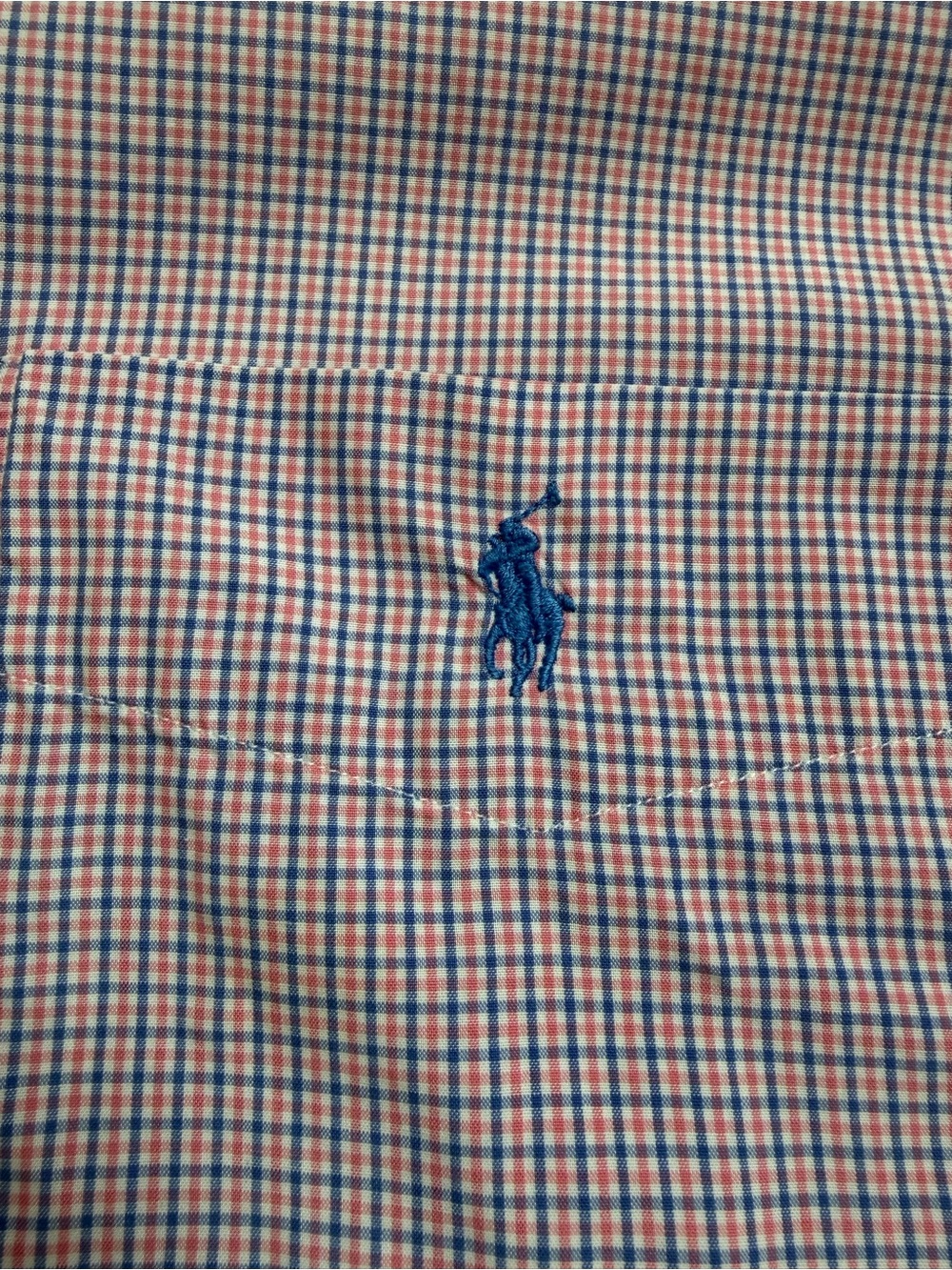 Ralph Lauren Punk Blue Checked Button Down Shirt Pony Logo XL
